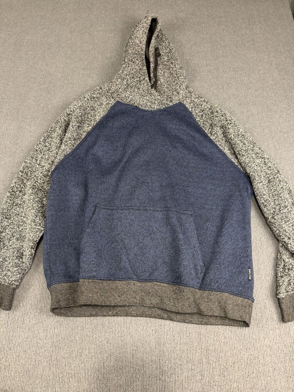 Brooklyn Cloth Mens 2XL Blue & Gray Colorblock Hoodie With Kangaroo Pocket